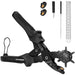 Gürtellochzange Heavy Duty Revolverlochzange Hebelübersetzung Lochzange Gürtel - Leder Locher mit 2 Extra Punch Platten, Lineal, Schleifstab 