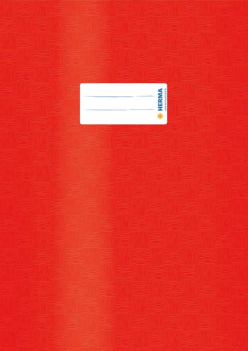 HERMA 19997 Heftumschläge DIN A4 Bast, Hefthüllen mit Beschriftungsetikett und Baststruktur, aus strapazierfähiger und abwischbarer Polypropylen-Folie