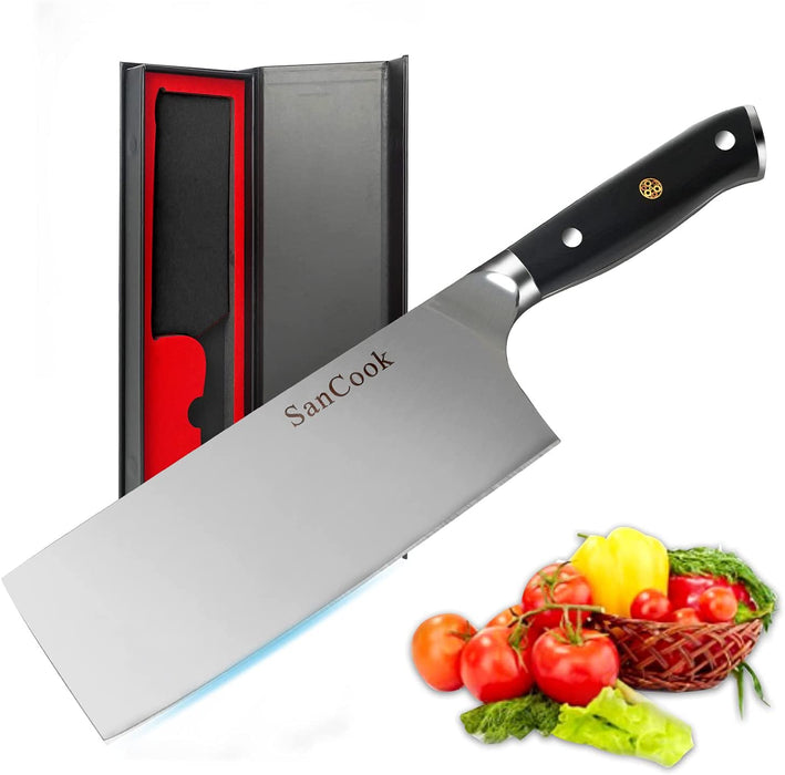 Hackmesser Küchenmesser Professionelle Kochmesser 17.5cm Messer, Fleischmesser Chinesisches Messer aus Hochwertigem Carbon Edelstahlmesser 