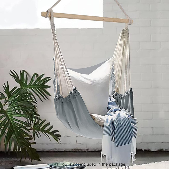 Hängematte Stuhl Große Hängematte Stuhl Entspannung Hängesessel Baumwolle Weben für Höchsten Komfort und Haltbarkeit Innen Draußen 