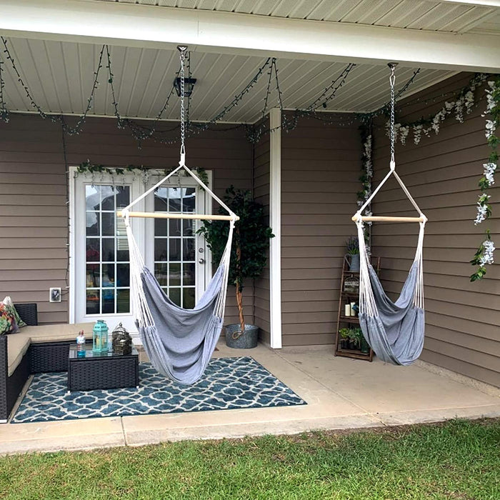 Hängematte Stuhl Große Hängematte Stuhl Entspannung Hängesessel Baumwolle Weben für Höchsten Komfort und Haltbarkeit Innen Draußen 