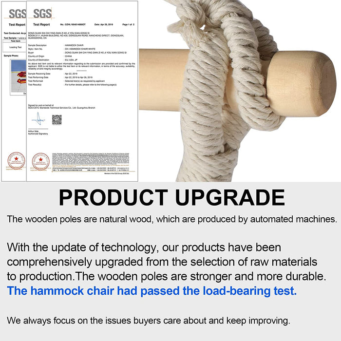 Hängematte Stuhl Große Hängematte Stuhl Entspannung Hängesessel Baumwolle Weben für Höchsten Komfort und Haltbarkeit Innen/Draußen