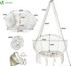 Hängesessel mit Bücherfach & Kissen, Hängeschaukel Hängestuhl für Outdoor Garten, Ø Sitzfläche 80cm, Beige
