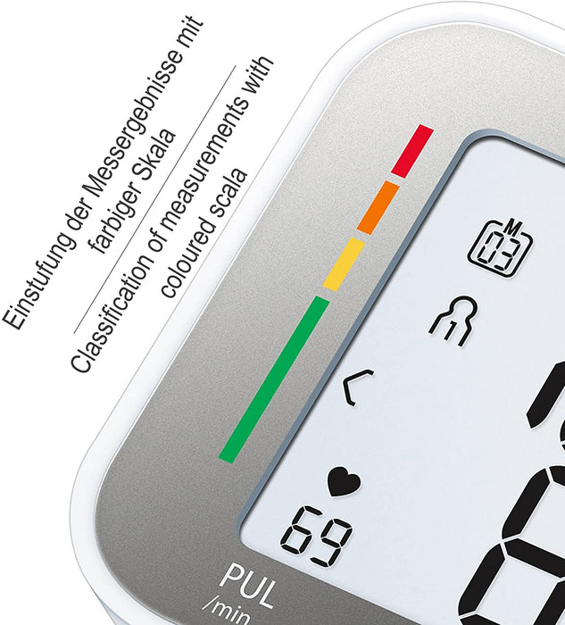 Handgelenk-Blutdruckmessgerät, vollautomatische Blutdruck- und Pulsmessung, Warnfunktion bei möglichen Herzrhythmusstörungen