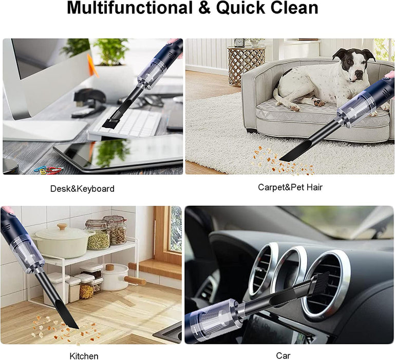 Handstaubsauger Akku Handstaubsauger Auto,USB aufladbar Tragbar Leicht Mini Staubsauger,Auto-Staubsauger Kabellos,Nass & Trocken Handsauger