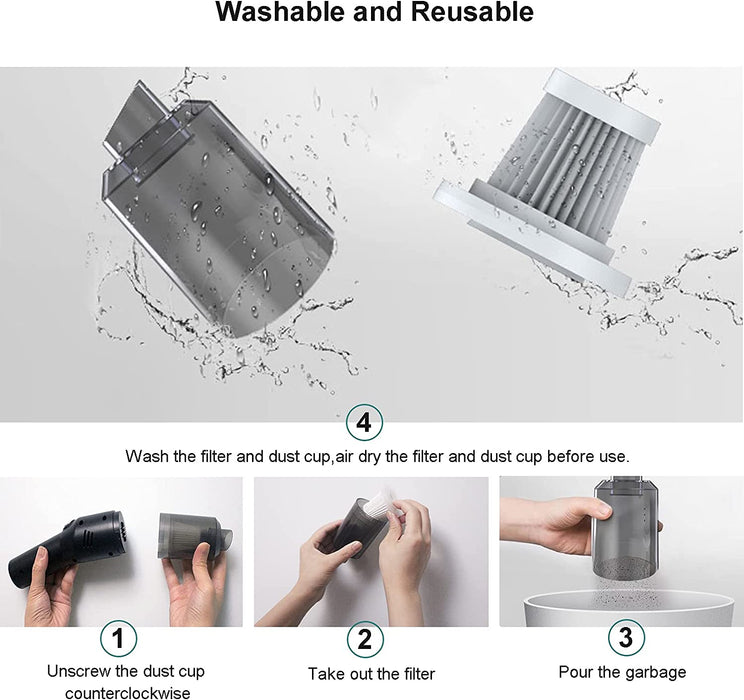 Handstaubsauger Akku Handstaubsauger Auto,USB aufladbar Tragbar Leicht Mini Staubsauger,Auto-Staubsauger Kabellos,Nass & Trocken Handsauger