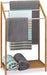 Handtuchhalter Bambus, 3 Handtuchstangen, Freistehend, Ablage, modern, HxBxT 85 x 51 x 31 cm, natur