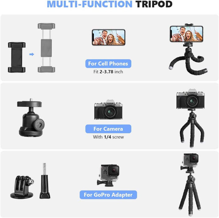 Handy Stativ, Mini Stativ für Smartphone und Kamera, Handy Stativ Ständer mit Bluetooth Fernbedienung