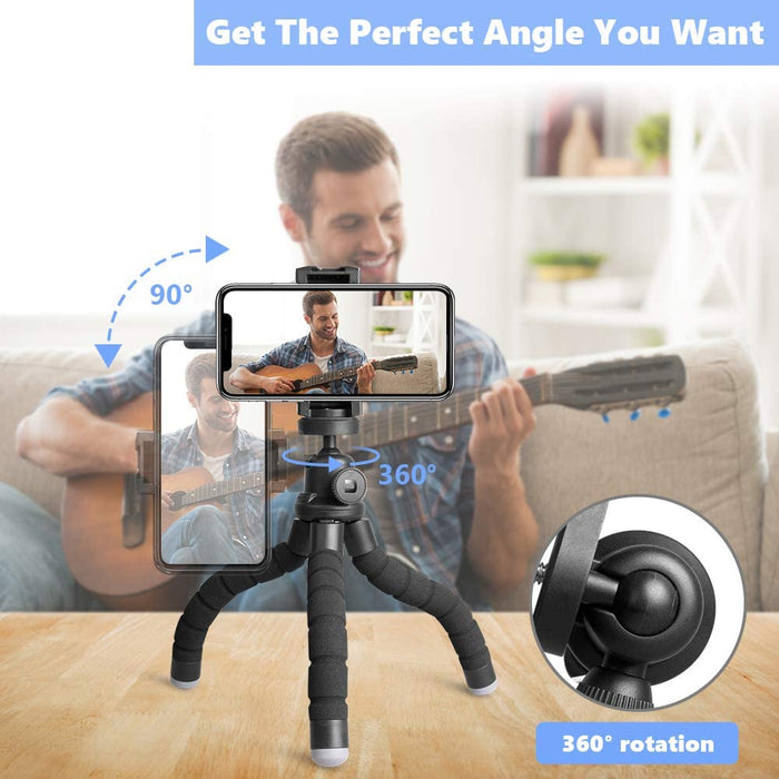 Handy Stativ, Mini Stativ für Smartphone und Kamera, Handy Stativ Ständer mit Bluetooth Fernbedienung