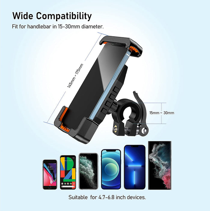 Handyhalterung Fahrrad, Blukar 2022 Universal Handyhalter Motorrad - 360 Drehung Outdoor Fahrrad Halter Lenker Handy Halterung für 4,7-6,8"