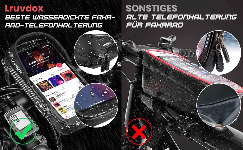 Handyhalterung Fahrrad wasserdicht, Fahrrad Handy Halterung Fahrradtasche Lenker Lenkertasche Motorrad Handyhalter Fahrradhalterung Rahmen 