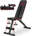 Hantelbank Klappbar, Verstellbar Trainingsbank für Zuhause, Schrägbank mit 8-Fach Rückenlehne, Ganzkörpertraining, Krafttraining, Workout
