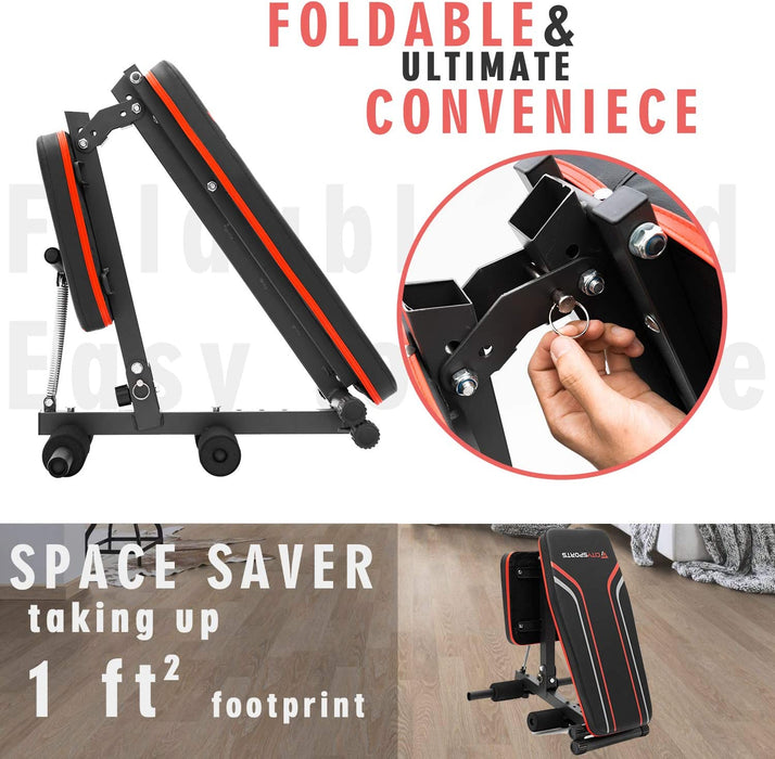 Hantelbank, Klappbar Heimtraining Fitness, Fitnessbank, Trainingsbank mit Gewichten, Multifunktion Hantelbank Set für Ganzkörpertraining