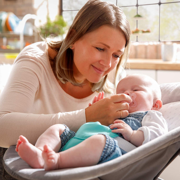 Hauck Babywippe Alpha Bouncer 2in1 kompatibel mit Hauck Hochstuhl Alpha+ und Beta+, Baby Wippe für Neugeborene ab Geburt bis 9 kg, mit Teddy Einlage