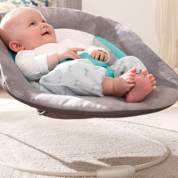 Hauck Babywippe Alpha Bouncer 2in1 kompatibel mit Hauck Hochstuhl Alpha+ und Beta+, Baby Wippe für Neugeborene ab Geburt bis 9 kg, mit Teddy Einlage