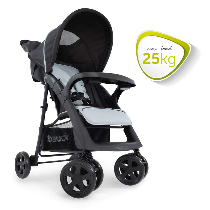 Hauck Kinder Buggy Shopper Neo II mit zwei Getränke- und Zubehör Ablagen, Einhändig Klein Zusammenklappbar, Leicht, Bis 25 kg, mit Liegefunktion