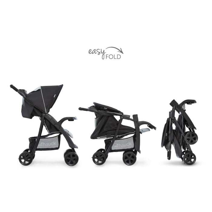 Hauck Kinder Buggy Shopper Neo II mit zwei Getränke- und Zubehör Ablagen, Einhändig Klein Zusammenklappbar, Leicht, Bis 25 kg, mit Liegefunktion