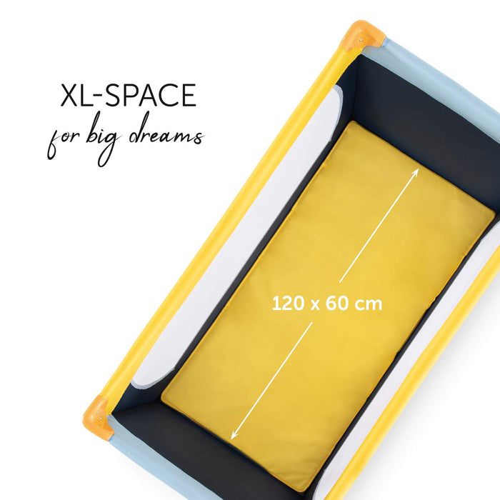 Hauck Kinderreisebett Dream N Play / inklusive Einlageboden und Tasche / 120 x 60cm / ab Geburt / tragbar und faltbar, Mehrfarbig