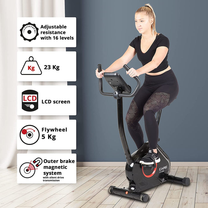 Heimtrainer Fahrrad 21 Programme - Magnetische Bremse, Riemenantrieb - 16 Widerstandsstufen - Schwungmasse 7 kg