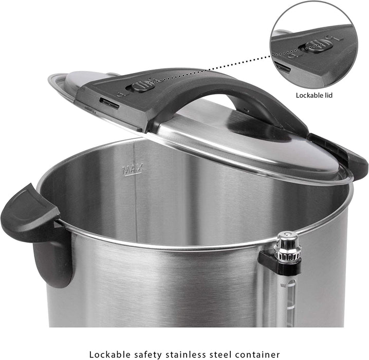 Heißgetränkeautomat, zum Erhitzen und Warmhalten von z.B. Glühwein / Kaffee / Tee / Punsch oder Suppen, hochwertiges Edelstahlgehäuse, 16 Liter