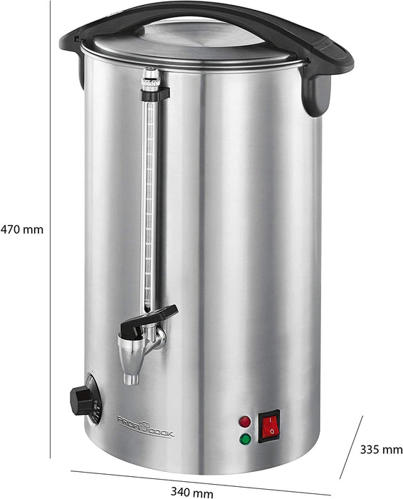 Heißgetränkeautomat, zum Erhitzen und Warmhalten von z.B. Glühwein / Kaffee / Tee / Punsch oder Suppen, hochwertiges Edelstahlgehäuse, 16 Liter