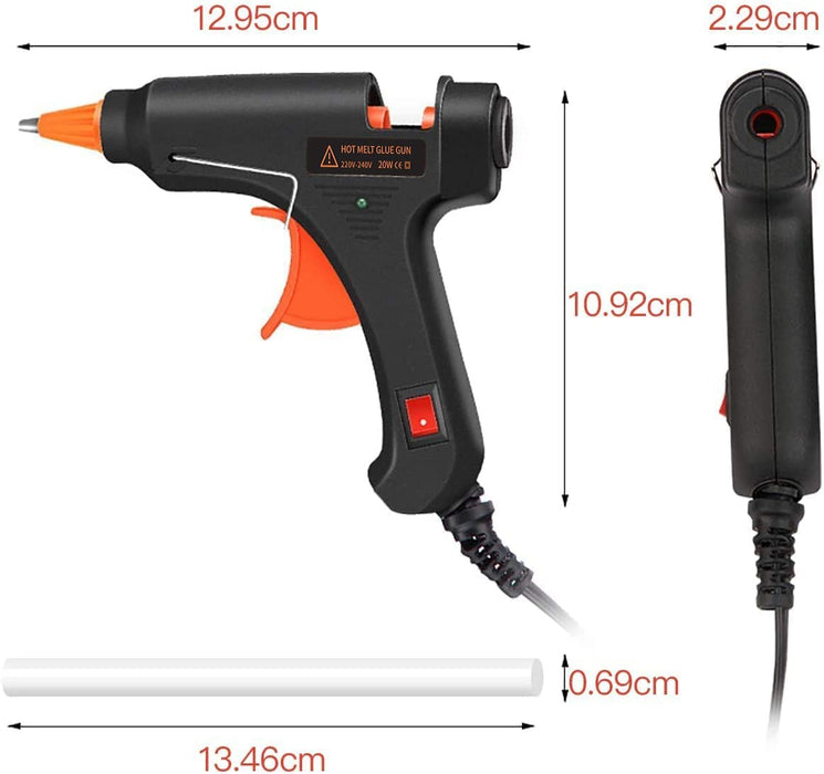 Heißklebepistole Klebepistole + 60 Heißklebesticks Transparente Klebesticks für DIY Kleine Handwerk und schnelle Reparaturen in Haus & Büro