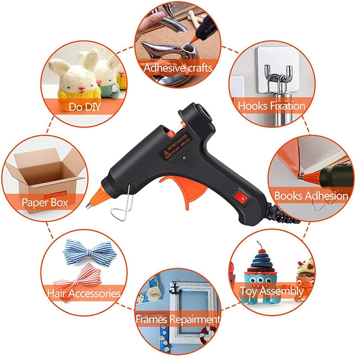 Heißklebepistole Klebepistole + 60 Heißklebesticks Transparente Klebesticks für DIY Kleine Handwerk und schnelle Reparaturen in Haus & Büro