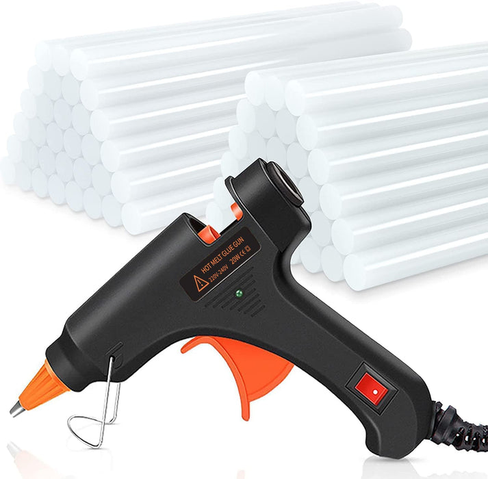 Heißklebepistole Klebepistole + 60 Heißklebesticks Transparente Klebesticks für DIY Kleine Handwerk und schnelle Reparaturen in Haus & Büro