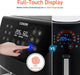 Heißluftfritteuse 5,5L XXL Friteuse Heissluft Fritteusen Air Fryer mit 100 Rezeptbuch auf Deutsch, Digitalem LED-Touchscreen, 11 Programmen