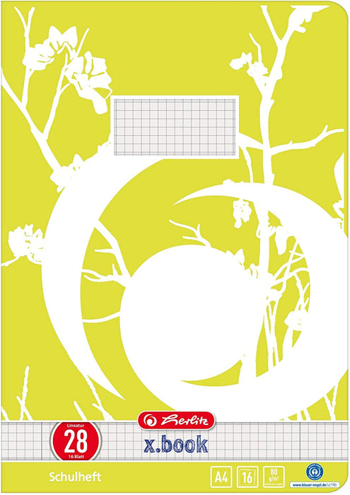 Herlitz Hefte A4/16 UWS Lineatur 28 (kariert mit 2 Rändern) 10er Packung Motive