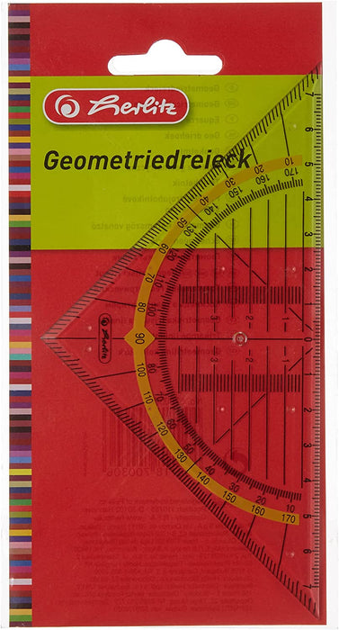 Herlitz 8700304 Geometrie-Dreieck aus transparenter Kunststoff, klein