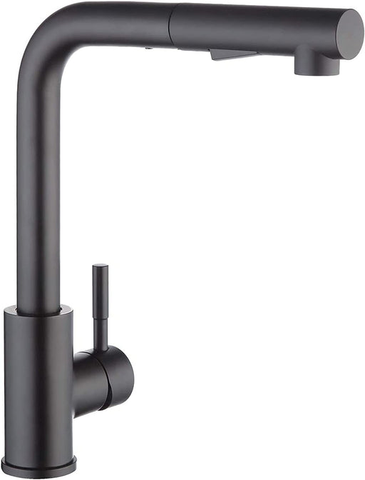 Hochdruck Wasserhahn Küche Schwarz, Küchenarmatur Ausziehbar, Spültischarmatur mit Brause Zwei Wasserstrahlarten, Armatur Küche 360° Schwenkbar