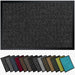 Hochwertige Fußmatte grau schwarz 60x90cm groß für Innen & Außen - Schmutzfangmatte rutschfest, waschbar & wetterfest - Fussmatte für Eingangsbereich 