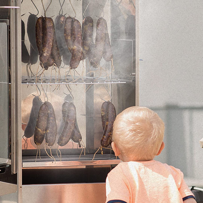 Hochwertiger Elektrischer Räucherofen/Räucherschrank aus Edelstahl I Tragbarer Smoker 80 cm I Perfekt zum Räuchern I Passen bis zu 10kg Fleisch I 2000W I mit Zubehör I NICHTROSTEND