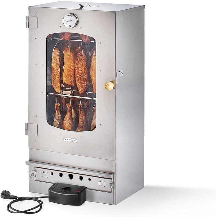 Hochwertiger Elektrischer Räucherofen/Räucherschrank aus Edelstahl I Tragbarer Smoker 80 cm I Perfekt zum Räuchern I Passen bis zu 10kg Fleisch I 2000W I mit Zubehör I NICHTROSTEND