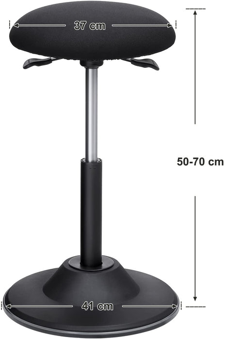 Höhenverstellbarer Bürohocker, ergonomischer Arbeitshocker, um 360° drehbarer Hocker, Sitzhöhe 50-70 cm, mit Anti-Rutsch-Bodenring 