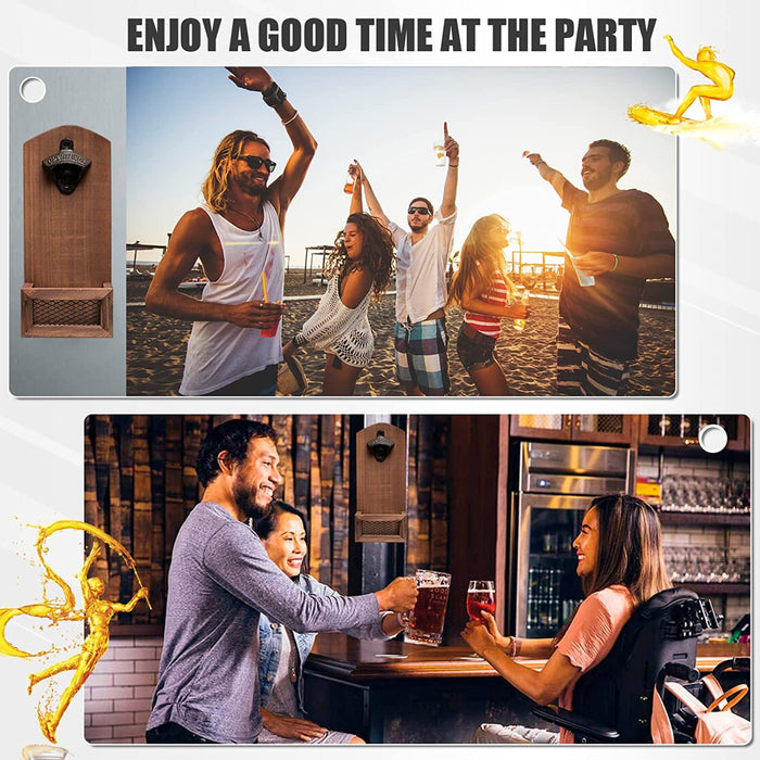 Hölzerne Flaschenöffner zur Wandmontage, Vintage-Holz-Flaschenöffner für Bar, Küche, Terrasse,Wand Flaschenöffner Flasche Öffner Bar Bier