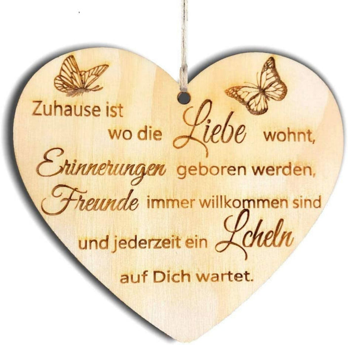 Holzherz Herz Schild Dekoschild Holzschild 10 x 10 cm Geschenk für die Familie Spruch Geschenk Holz Geschenk EIN Geschenk für die Familie