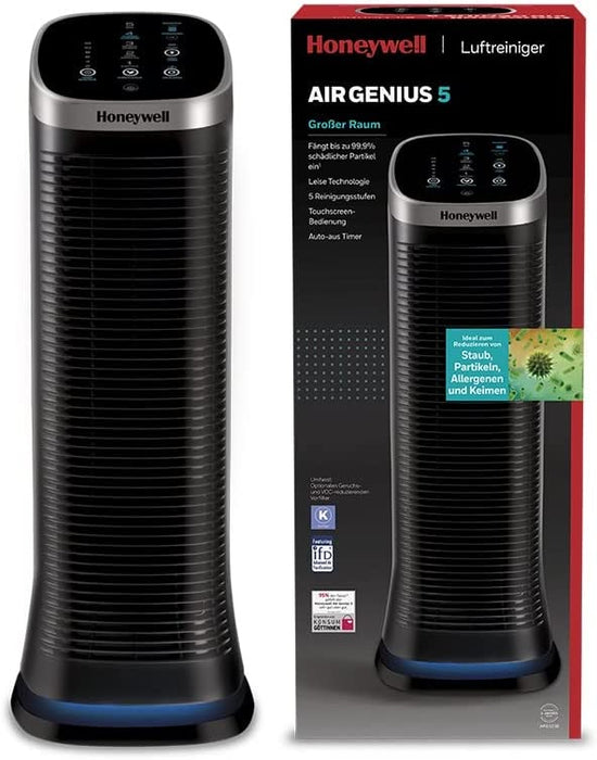 Honeywell Air Genius 5 Luftreiniger mit permanentem und auswaschbarem ifD-Filter (5 Reinigungsstufen; erfasst bis zu 99,9 % mikroskopischen Partikel)