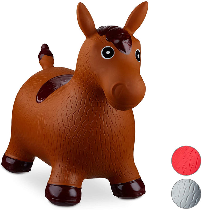 Hüpftier Pferd, inklusive Luftpumpe, Hüpfpferd bis 50 kg, Hüpfpony BPA frei, für Kinder, Hüpfspielzeug