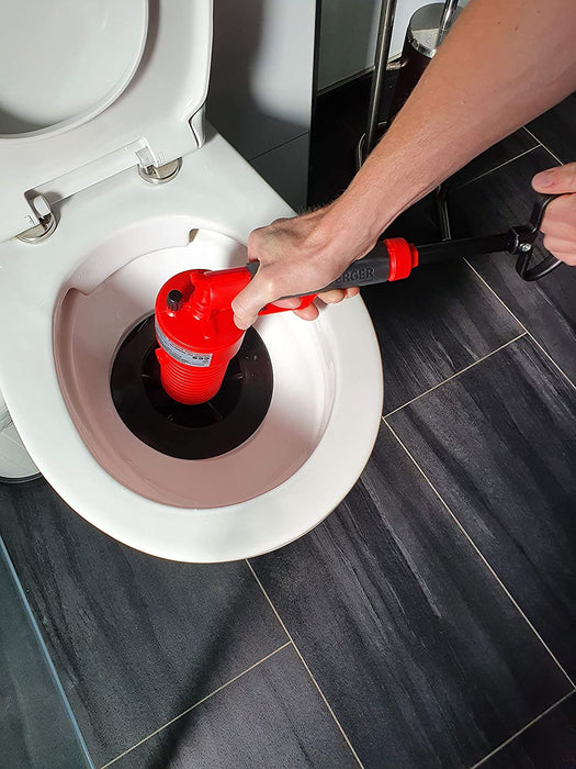 Industrial Pressluft Rohrreiniger inkl. 4 Gummiadapter, Rohr frei in Bad, Küche, WC. Reinigung mit Luftdruck