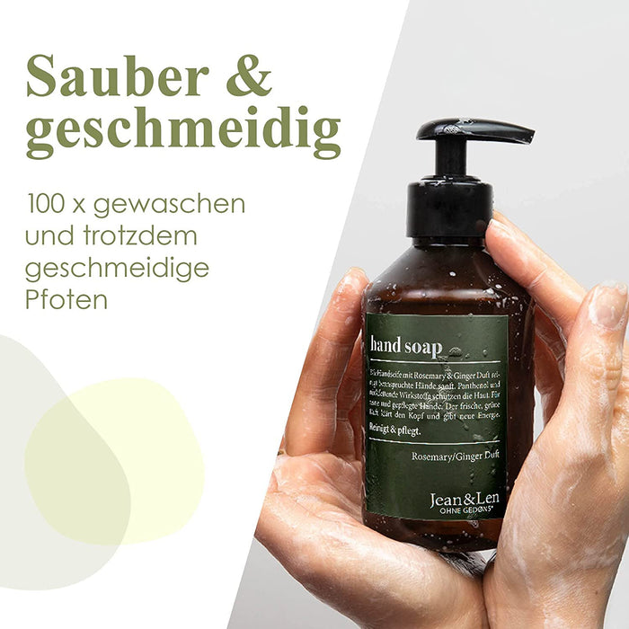 Handseife Rosemary & Ginger, reinigt beanspruchte Hände, für die tägliche Anwendung, Flüssigseife im nachfüllbaren Pumpspender, ohne Parabene