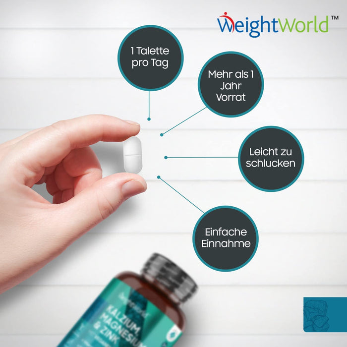 Kalzium, Magnesium & Zink - 400 Tabletten - Mit Vitamin D3, K2, Selen, Mangan, Bor - Geprüfte, Natürliche Inhaltsstoffe - Vegane Vitamine