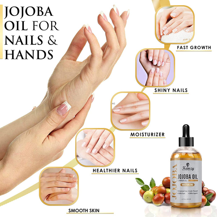 Jojobaöl Bio Kaltgepresst 100% Rein Gold 120ml für Haut Haare Nägel Gesichtsöl Körperöl Vegan Hexanfreies Bio Jojoba öl Anti-Aging Anti-Falten