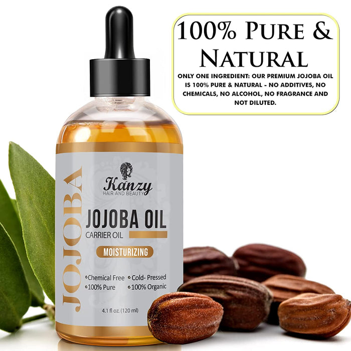 Jojobaöl Bio Kaltgepresst 100% Rein Gold 120ml für Haut Haare Nägel Gesichtsöl Körperöl Vegan Hexanfreies Bio Jojoba öl Anti-Aging Anti-Falten