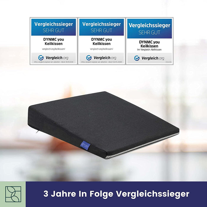 Keilkissen für Bürostuhl - Ergonomisches Sitzkissen Stuhl - Fest, Formstabil - Modernes Schaumstoff Sitzpolster, Sitzerhöhung, Sitzkeilkissen Büro