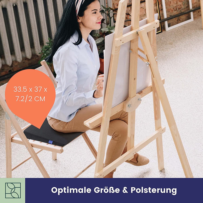 Keilkissen für Bürostuhl - Ergonomisches Sitzkissen Stuhl - Fest, Formstabil - Modernes Schaumstoff Sitzpolster, Sitzerhöhung, Sitzkeilkissen Büro