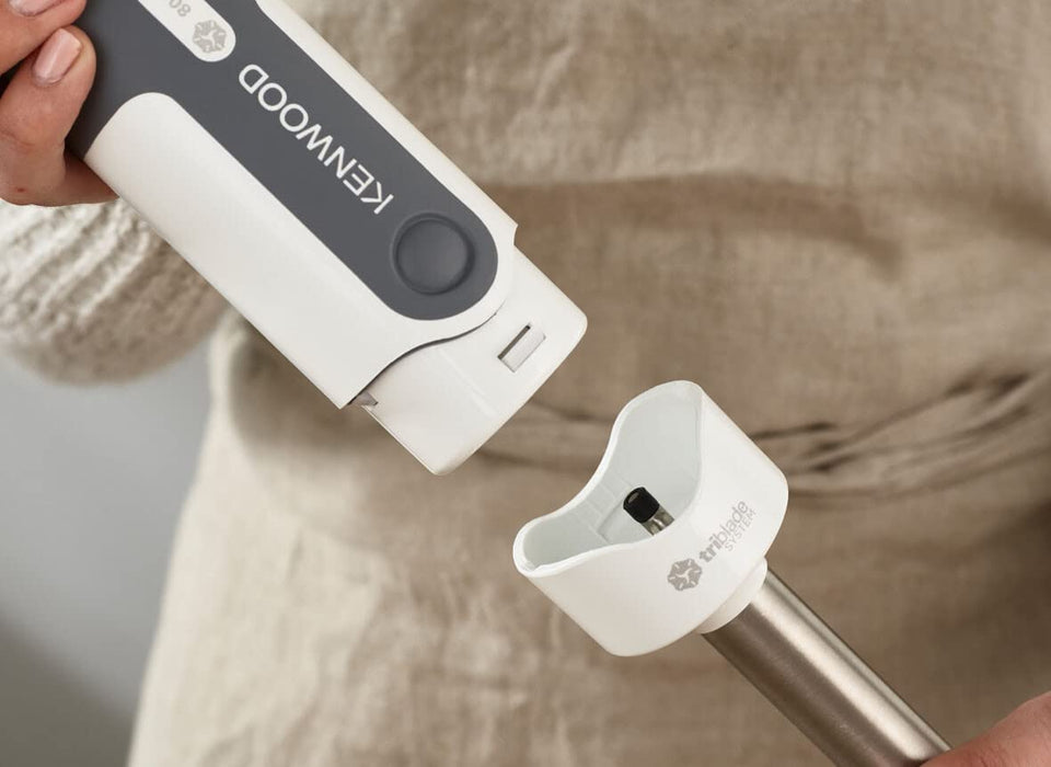 Kenwood Triblade System Stabmixer, Pürierstab mit abnehmbarem Edelstahl Mixfuß mit 3-Flügel-Messer für schnelleres Pürieren, inkl. Schneebesen 