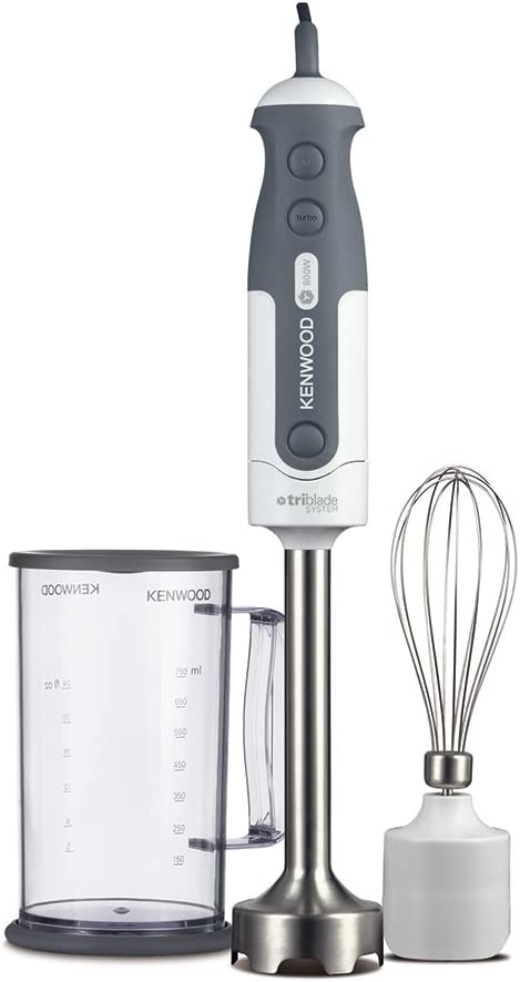Kenwood Triblade System Stabmixer, Pürierstab mit abnehmbarem Edelstahl Mixfuß mit 3-Flügel-Messer für schnelleres Pürieren, inkl. Schneebesen 