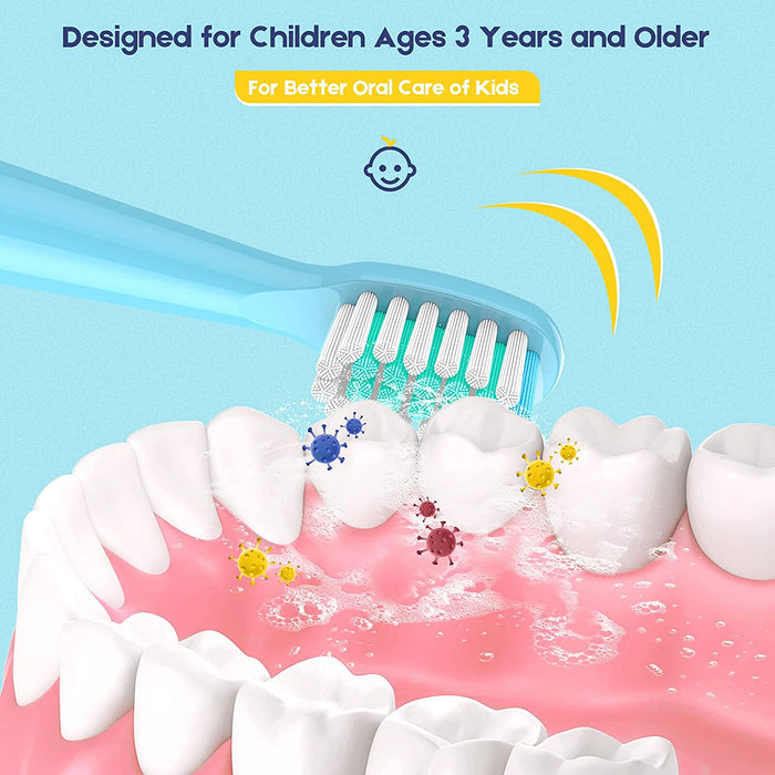 Kinder Elektrische Zahnbürste Ersatzkopf für Einhorn Zahnbürste - Blau - 4 Stück